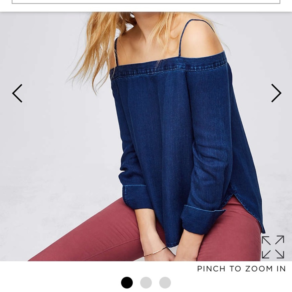 ISO: LOFT CHAMBRAY OFF THE SHOULDER TOP SIZE M